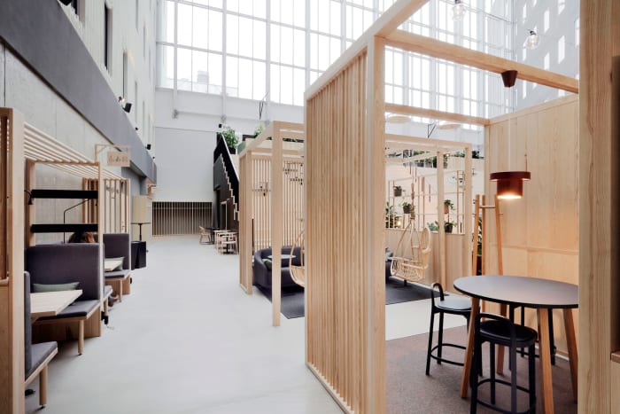 Enclosed courtyard at VALO Hotel & Work Helsinki